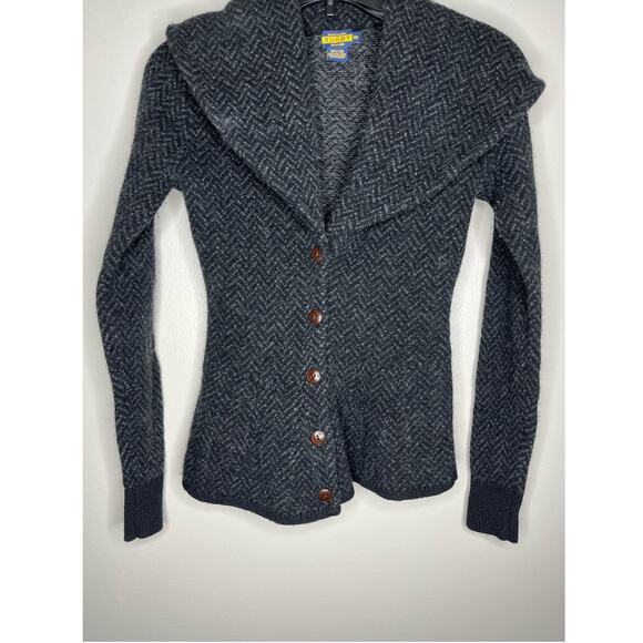 Ralph Lauren Rugby 100% Wool Classy Button Front Collared Cardigan in Gray - Picture 2 of 7